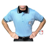 New York State Baseball Umpires Association (NYSBUA) Short Sleeve Umpire Shirt - Powder Blue with Black Collar