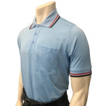 Smitty Short Sleeve Body Flex Umpire Shirt - Powder Blue with Red-White-Navy Trim