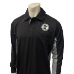 Minnesota (MSHSL) Long Sleeve Major League V2 Replica Baseball Umpire Shirt - Black with Charcoal Grey