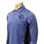 NJCAA Region XIV Smitty Long Sleeve Umpire Shirt - Sky Blue with Black
