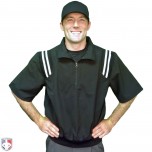 Smitty Traditional Half-Zip Short Sleeve Umpire Jacket - Black and White