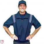 Smitty Traditional Half-Zip Short Sleeve Umpire Jacket - Navy and Powder Blue