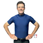 ThighPro Locked In Mock Neck Short Sleeve Compression Shirt - Navy