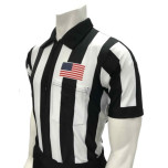 Smitty 2 1/4" Stripe Body Flex Short Sleeve Football Referee Shirt with CHEST USA FLAG