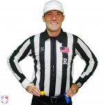 Smitty 2" Stripe Heavyweight Interlock Long Sleeve Football Referee Shirt with Position Placket