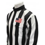 Smitty 2 1/4" Stripe Fleece-Lined Cold Weather Football Referee Shirt with CHEST USA FLAG