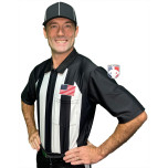 Smitty 2 1/4" Stripe Short Sleeve Football Referee Shirt with Black Shoulders