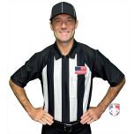 Smitty 2 1/4" Stripe Body Flex Short Sleeve Football Referee Shirt with Black Shoulders