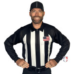 Smitty 2 1/4" Stripe Long Sleeve Football Referee Shirt with Black Shoulders