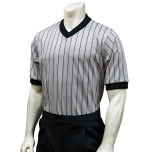 Smitty Body Flex Grey V-Neck Referee Shirt with Black Pinstripes