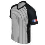 Minnesota (MSHSL) Men's Body Flex Grey & Black V-Neck Referee Shirt
