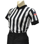 Smitty Women's 1" Stripe Body Flex V-Neck Referee Shirt with USA Flag