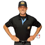 Championship West Nyack Little League (WN) Short Sleeve Umpire Shirt - Black with Sky Blue