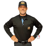 Championship West Nyack Little League (WN) Long Sleeve Umpire Shirt - Black with Sky Blue