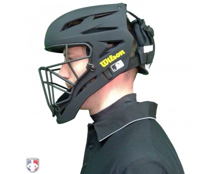 Wilson Pro Stock Titanium Umpire Helmet, Black, 7-7 1/2