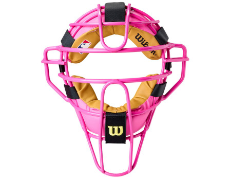 Wilson MLB Pink Dyna-Lite Aluminum Umpire Mask with Pink and Tan