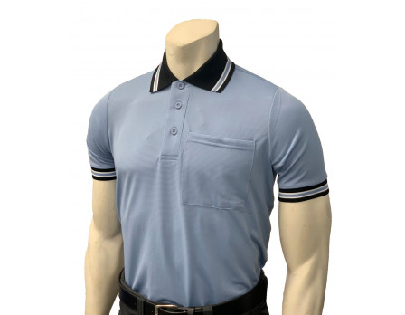 Smitty Short Sleeve Body Flex Umpire Shirt - Polo Blue with Black Collar