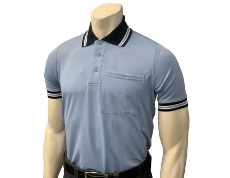 Smitty Short Sleeve Body Flex Umpire Shirt - Polo Blue with Black Collar