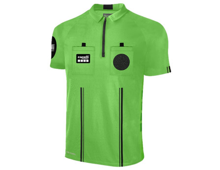 Capelli Sport Men's Official 1/4 Zip Soccer Referee Shirt - Green and Black