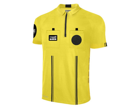 Capelli Sport Men's Official 1/4 Zip Soccer Referee Shirt - Yellow and Black