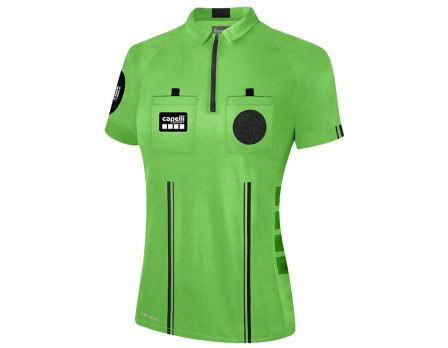 Capelli Sport Women's Official 1/4 Zip Soccer Referee Shirt - Green and Black