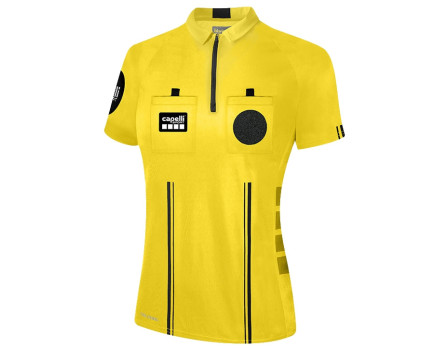 Capelli Sport Women's Official 1/4 Zip Soccer Referee Shirt - Yellow and Black