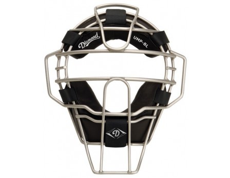 DFM-BL-SV Diamond Silver Big League Aluminum Umpire Mask with Leather