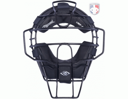DFM-BL-MB Diamond Matte Black Big League Aluminum Umpire Mask with Leather
