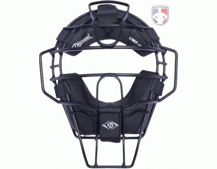 Diamond Matte Black Big League Aluminum Umpire Mask with Leather