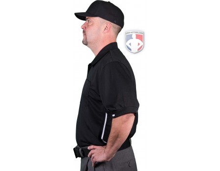 Smitty V2 Major League Replica Umpire Shirt - Black with Charcoal Grey
