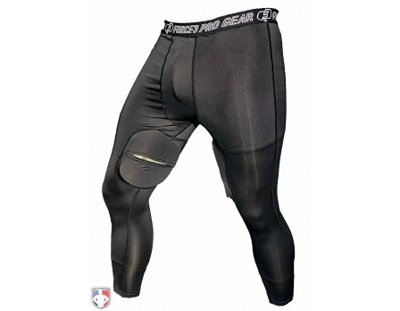 Force3 Black Compression Umpire Tights with Dupont Kevlar Thigh Protection