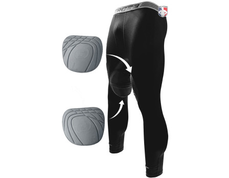 Force3 Men's Compression Tights with Hero Tech Impact Protection