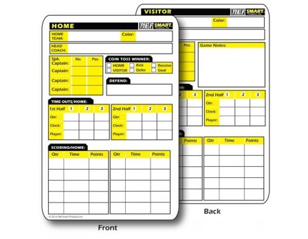 RefSmart Double Sided Football Referee Reusable Information Card