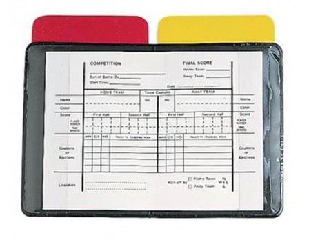Soccer Referee Data Wallet with Red & Yellow Cards