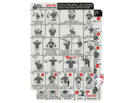 FW66 Football Referee Penalty Signal and Yardage Card by Williams