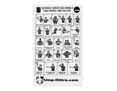NCAA and NFHS Wrestling Referee Signals Card