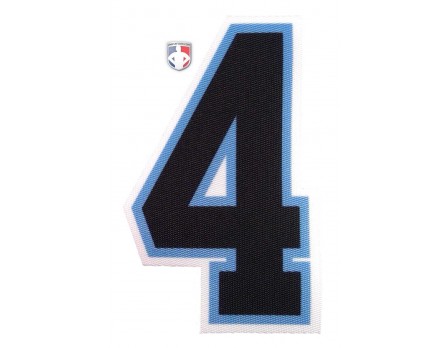 4" Black on Light Blue on White Precision-Cut Number