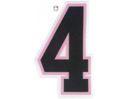 N4-SUB-BPKW 4" Black on Pink on White Precision-Cut Number