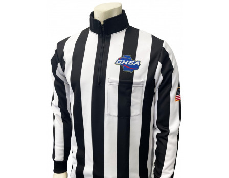 USA730GA Georgia (GHSA) 2" Stripe Foul Weather Referee Shirt