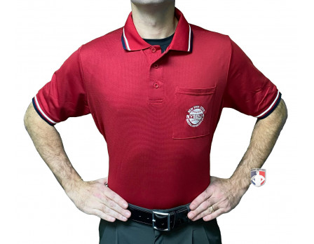 New York State Baseball Umpires Association (NYSBUA) Short Sleeve Umpire Shirt - Red