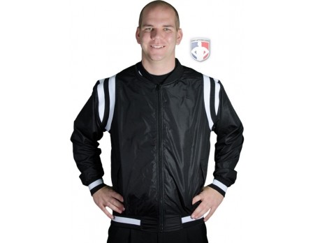 Smitty Collegiate Style Basketball Referee Jacket - Black with White Trim