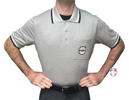 New York State Baseball Umpires Association (NYSBUA) Short Sleeve Umpire Shirt - Grey