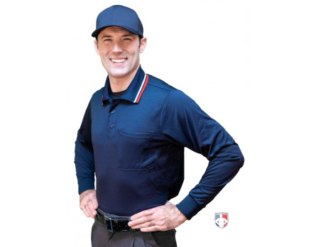 Smitty Long Sleeve Body Flex Umpire Shirt - Navy