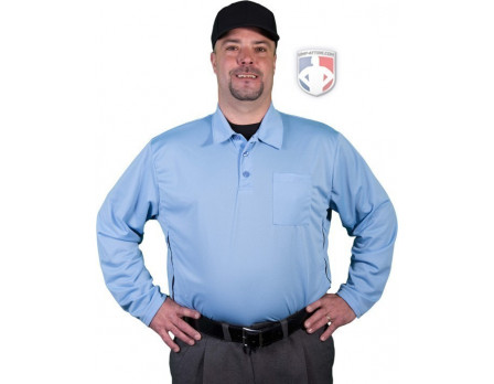 Smitty Long Sleeve Vertical Stripe Umpire Shirt - Powder Blue