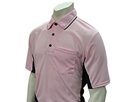 S312-PK Smitty Major League Replica Umpire Shirt - Pink with Black Front View
