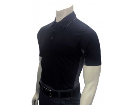 S314-BK Smitty V2 Major League Replica Umpire Shirt - Black with Charcoal Grey