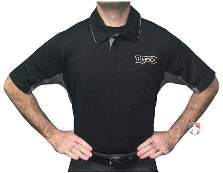 Louisiana (LHSOA) Short Sleeve Umpire Shirt - Black with Charcoal Grey