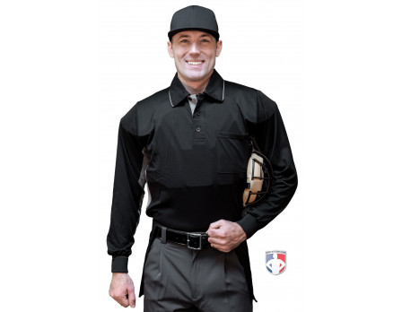 Officials Depot Current Major League Replica Umpire Shirt - Gray with Black Sides [Long Sleeve] Medium