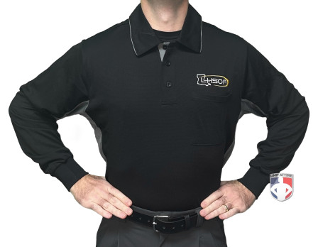 Louisiana (LHSOA) Long Sleeve Umpire Shirt - Black with Charcoal Grey