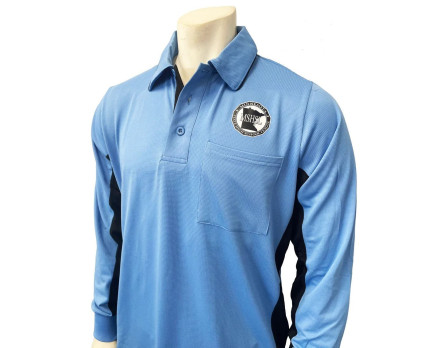Minnesota (MSHSL) Long Sleeve Major League V2 Replica Baseball Umpire Shirt - Sky Blue with Black